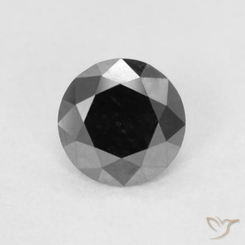 0.17ct Natürlicher Schwarz Diamant, Runden, Lichtundurchlässig, Photo A