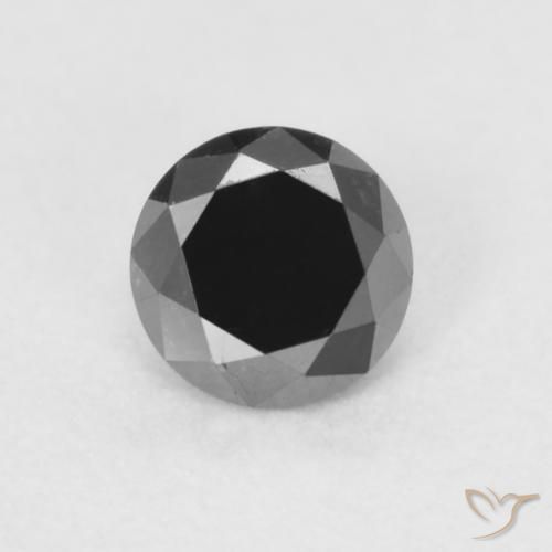 0.21ct Natürlicher Schwarz Diamant, Runden, Lichtundurchlässig