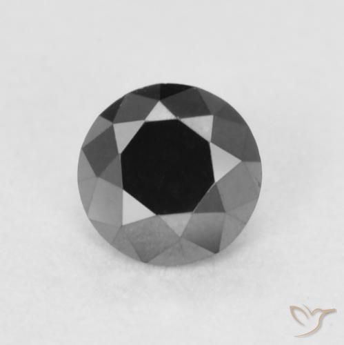 0.23ct Natürlicher Schwarz Diamant, Runden, Lichtundurchlässig