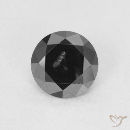 0.18ct Natürlicher Schwarz Diamant, Runden, Lichtundurchlässig