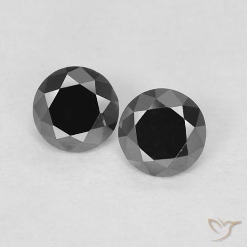 0.24ctw Natürlicher Schwarz Diamant, Runden, Lichtundurchlässig