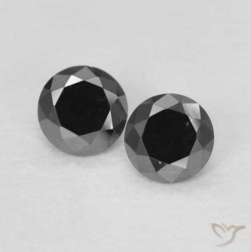 0.23ctw Natürlicher Schwarz Diamant, Runden, Lichtundurchlässig