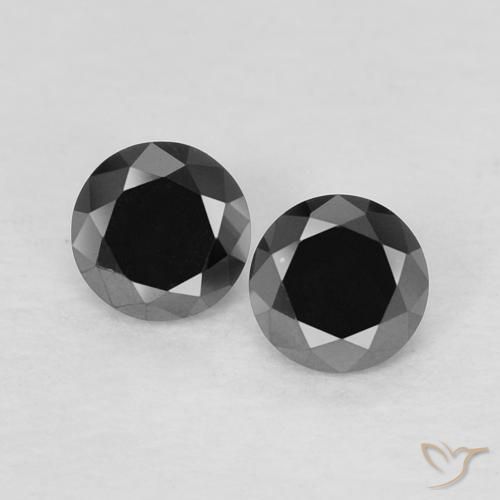 0.27ctw Natürlicher Schwarz Diamant, Runden, Lichtundurchlässig