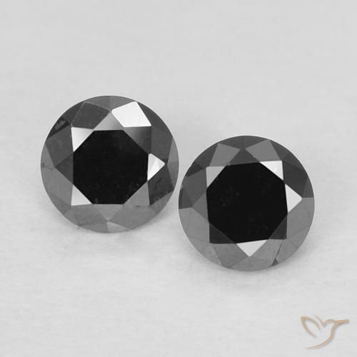 0.26ctw Natürlicher Schwarz Diamant, Runden, Lichtundurchlässig
