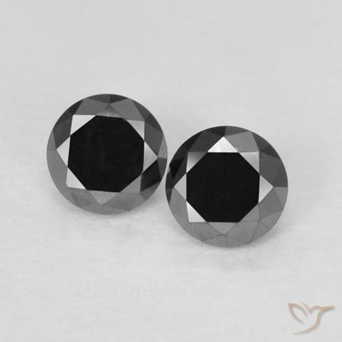 0.27ctw Natürlicher Schwarz Diamant, Runden, Lichtundurchlässig, Photo A