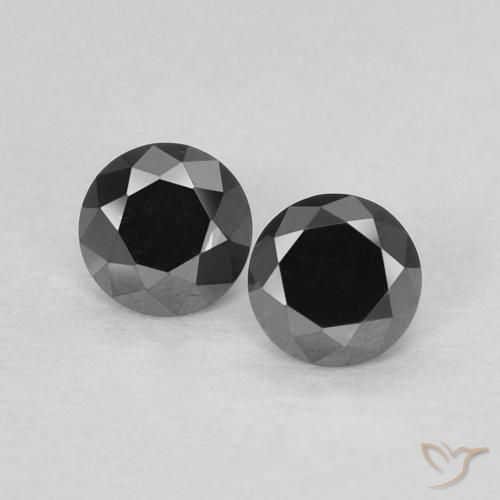 0.27ctw Natürlicher Schwarz Diamant, Runden, Lichtundurchlässig