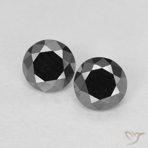 0.29ctw Natürlicher Schwarz Diamant, Runden, Lichtundurchlässig
