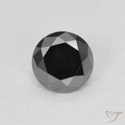 0.22ct Natürlicher Schwarz Diamant, Runden, Lichtundurchlässig
