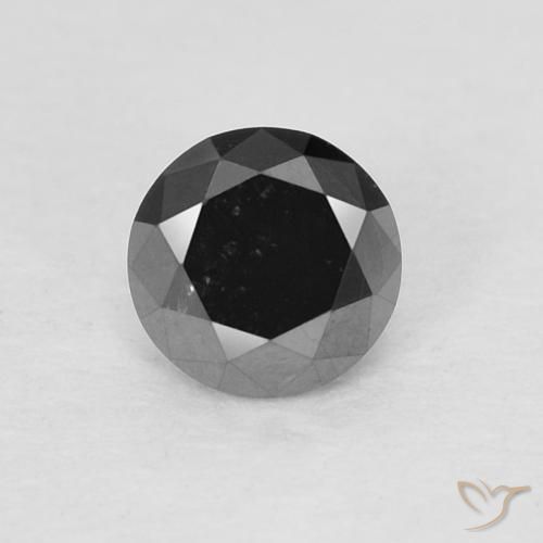 0.22ct Natürlicher Schwarz Diamant, Runden, Lichtundurchlässig, Photo A