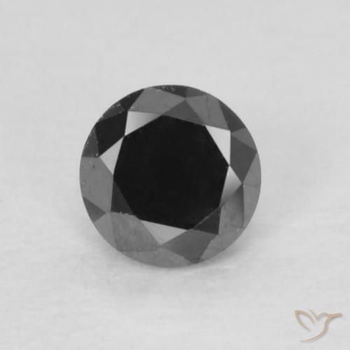 0.15ct Natürlicher Schwarz Diamant, Runden, Lichtundurchlässig