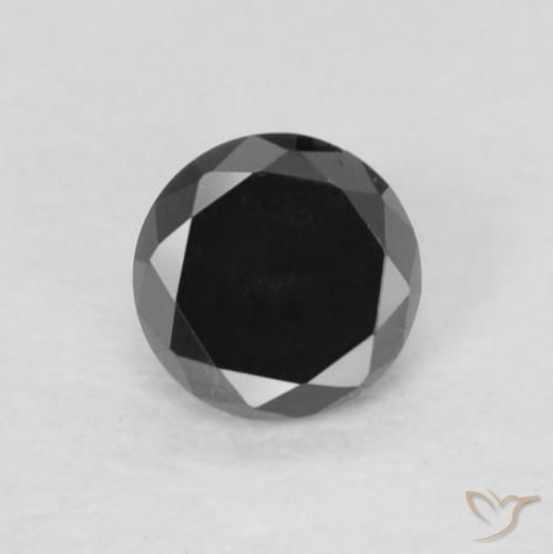 0.15ct Natürlicher Schwarz Diamant, Runden, Lichtundurchlässig