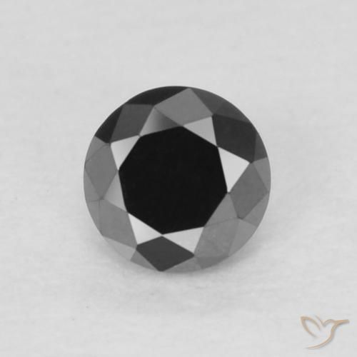 0.17ct Natürlicher Schwarz Diamant, Runden, Lichtundurchlässig