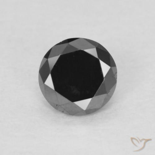 0.13ct Natürlicher Schwarz Diamant, Runden, Lichtundurchlässig