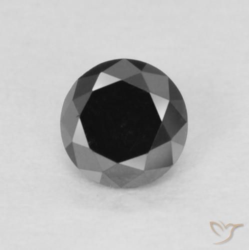 0.14ct Natürlicher Schwarz Diamant, Runden, Lichtundurchlässig