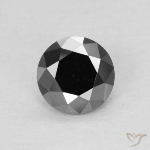 0.12ct Natürlicher Schwarz Diamant, Runden, Lichtundurchlässig