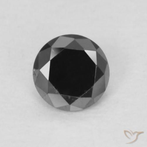 0.13ct Natürlicher Schwarz Diamant, Runden, Lichtundurchlässig
