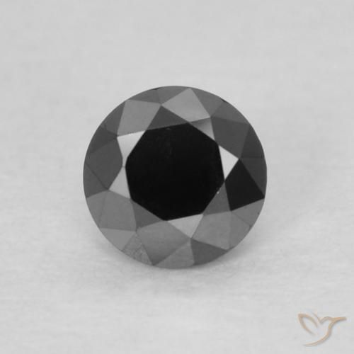 0.14ct Natürlicher Schwarz Diamant, Runden, Lichtundurchlässig