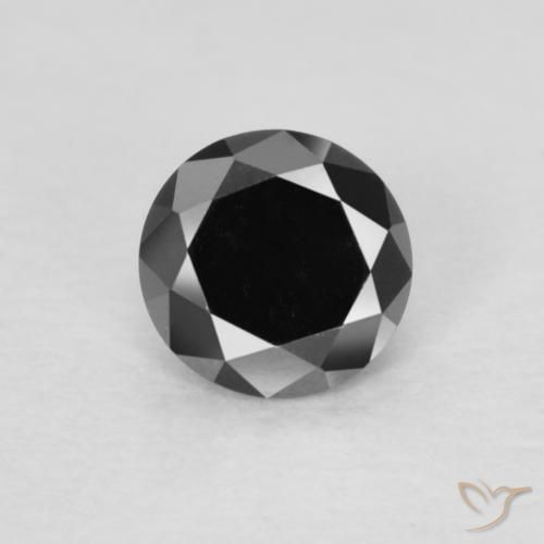 0.20ct Natürlicher Schwarz Diamant, Runden, Lichtundurchlässig