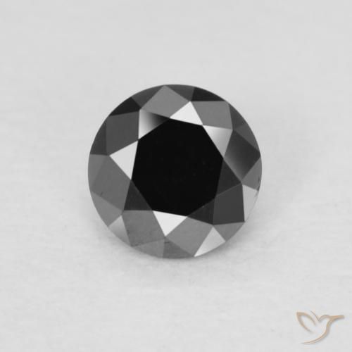 0.19ct Natürlicher Schwarz Diamant, Runden, Lichtundurchlässig