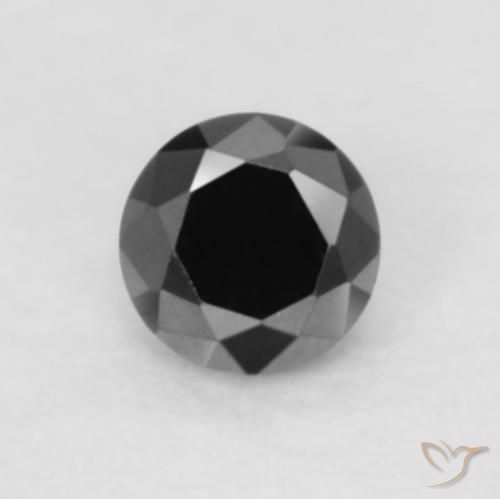 0.05ct Natürlicher Schwarz Diamant, Runden, Lichtundurchlässig