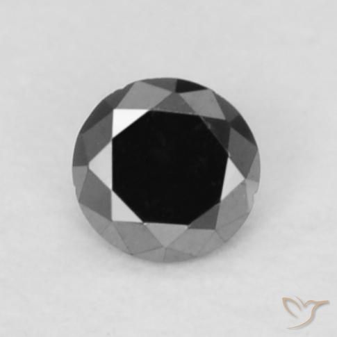 0.04ct Natürlicher Schwarz Diamant, Runden, Lichtundurchlässig, Photo A