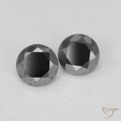 0.09 ct natürliche Schwarz Diamant-Edelsteine, Runden, Lichtundurchlässig