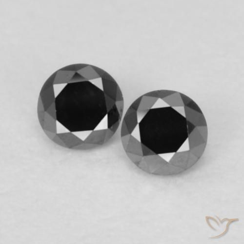 0.10ctw Natürlicher Schwarz Diamant, Runden, Lichtundurchlässig