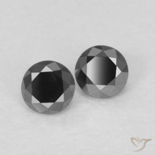0.10 ct natürliche Schwarz Diamant-Edelsteine, Runden, Lichtundurchlässig