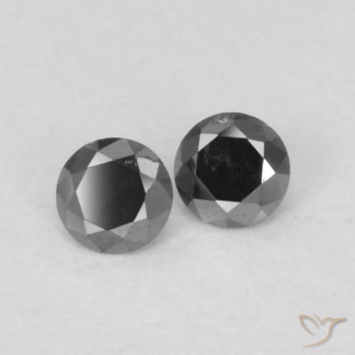 0.09 ct natürliche Schwarz Diamant-Edelsteine, Runden, Lichtundurchlässig