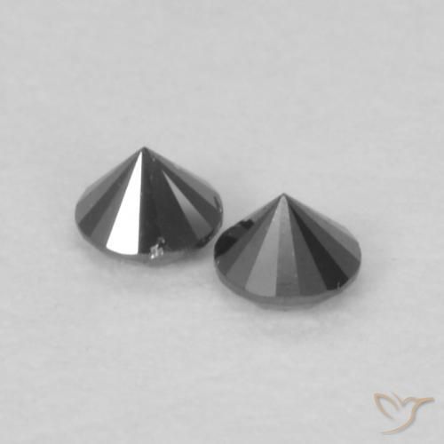 0.09 ct natürliche Schwarz Diamant-Edelsteine, Runden, Lichtundurchlässig