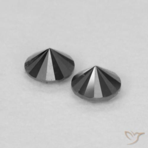 0.09 ct natürliche Schwarz Diamant-Edelsteine, Runden, Lichtundurchlässig