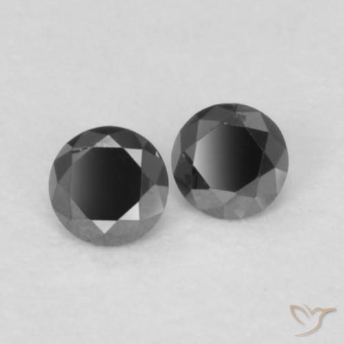 0.09 ct natürliche Schwarz Diamant-Edelsteine, Runden, Lichtundurchlässig
