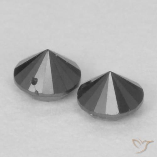 0.09 ct natürliche Schwarz Diamant-Edelsteine, Runden, Lichtundurchlässig