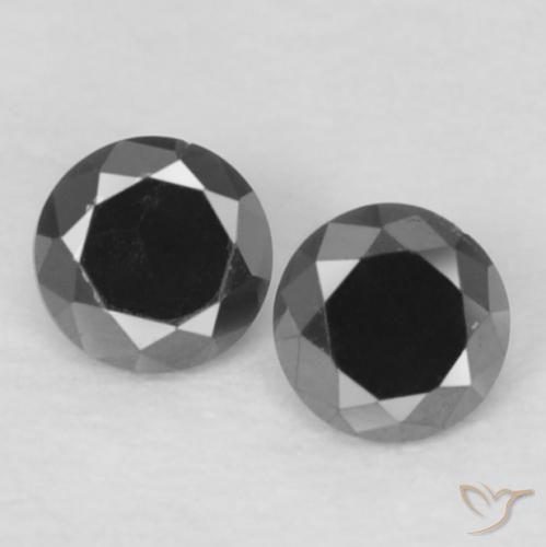 0.08ctw Natürlicher Schwarz Diamant, Runden, Lichtundurchlässig