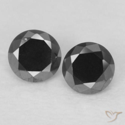 0.07ctw Natürlicher Schwarz Diamant, Runden, Lichtundurchlässig