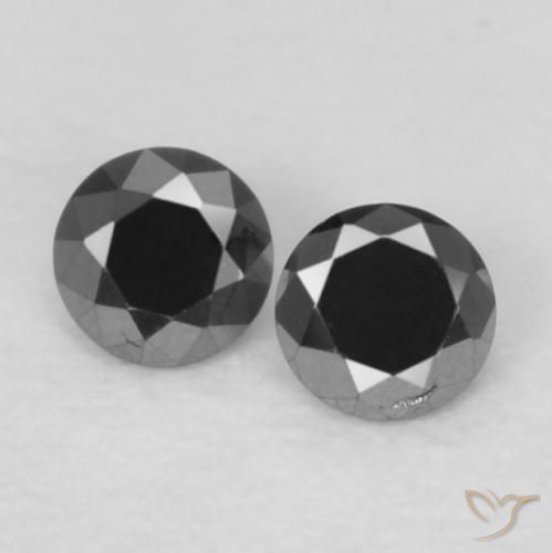 0.07ctw Natürlicher Schwarz Diamant, Runden, Lichtundurchlässig