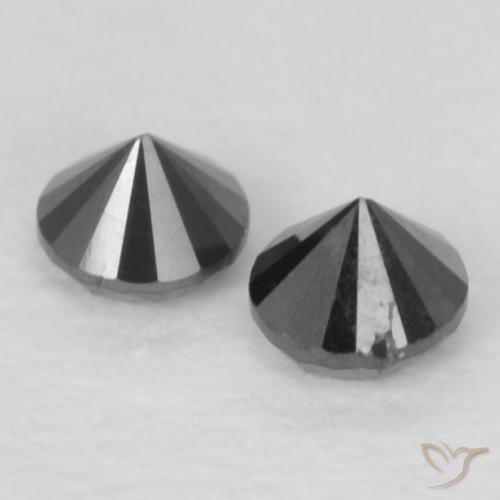 0.11 ct natürliche Schwarz Diamant-Edelsteine, Runden, Lichtundurchlässig