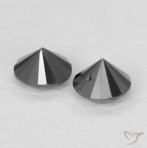 0.07 ct natürliche Schwarz Diamant-Edelsteine, Runden, Lichtundurchlässig