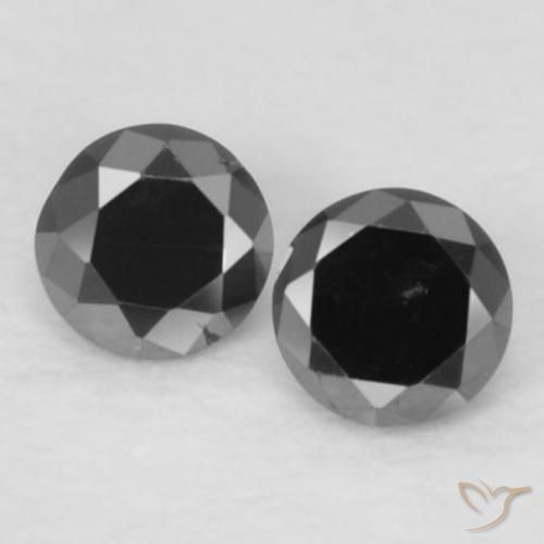 0.09ctw Natürlicher Schwarz Diamant, Runden, Lichtundurchlässig