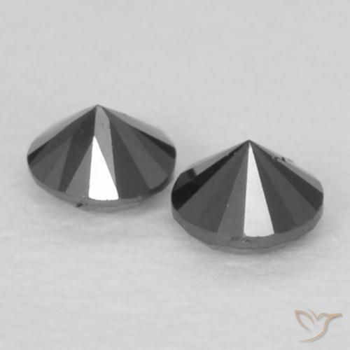 0.09 ct natürliche Schwarz Diamant-Edelsteine, Runden, Lichtundurchlässig