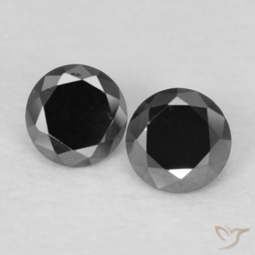 0.08ctw Natürlicher Schwarz Diamant, Runden, Lichtundurchlässig