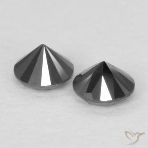 0.08 ct natürliche Schwarz Diamant-Edelsteine, Runden, Lichtundurchlässig