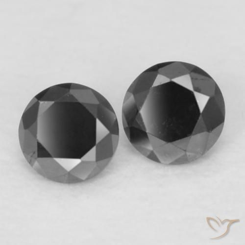 0.09 ct natürliche Schwarz Diamant-Edelsteine, Runden, Lichtundurchlässig