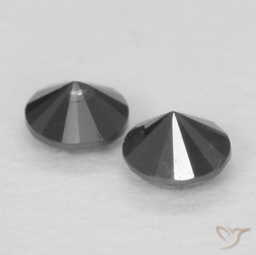 0.09 ct natürliche Schwarz Diamant-Edelsteine, Runden, Lichtundurchlässig