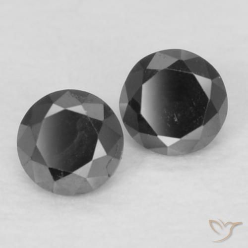 0.09 ct natürliche Schwarz Diamant-Edelsteine, Runden, Lichtundurchlässig