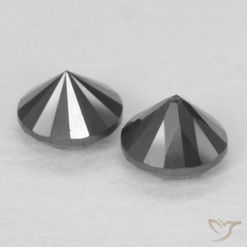 0.09 ct natürliche Schwarz Diamant-Edelsteine, Runden, Lichtundurchlässig