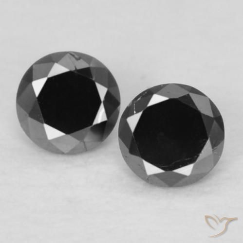 0.09ctw Natürlicher Schwarz Diamant, Runden, Lichtundurchlässig