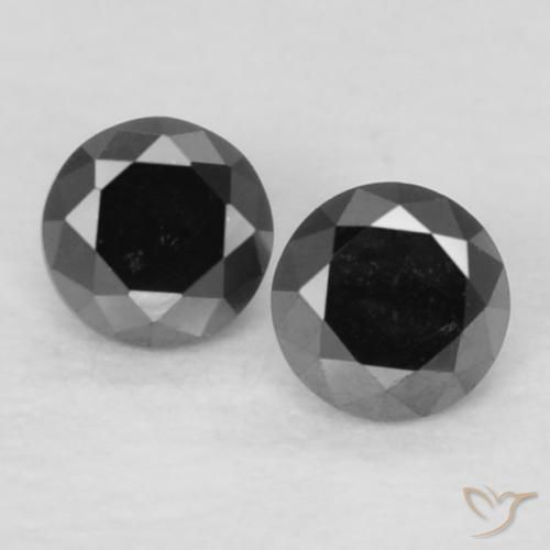 0.09ctw Natürlicher Schwarz Diamant, Runden, Lichtundurchlässig