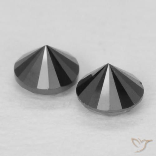 0.09 ct natürliche Schwarz Diamant-Edelsteine, Runden, Lichtundurchlässig