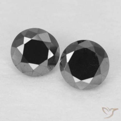 0.09ctw Natürlicher Schwarz Diamant, Runden, Lichtundurchlässig